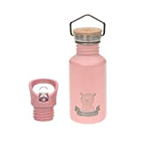 LÄSSIG Kinder Edelstahlflasche Trinkflasche mit zusätzlichem Sport Cup Auslaufsicher/Bottle Bottle Stainless Steel Adventure rose