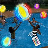 LED-beleuchteter Strand-Baseballball mit 16 Farben wechselnder PVC-Ball, wasserdicht, Fernbedienung, leuchtend, Pool-Ball, Party-Spiel, Outdoor-Gartendekoration, Zubehör für Erwachsene und Kinder