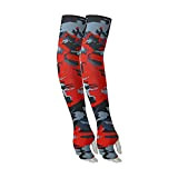 LIZHOUMIL Ice Silk Sleeves for Outdoor Riding Breathable Camouflage Sports Sleeves Elastic Fingerless Arm Cover Red Camouflage One Size