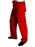 Maßgeschneiderte Rote Tai Chi Hosen Handgefertigt aus Weicher Baumwolle #125