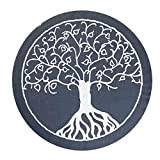 maylow Yoga mit Herz - Yogakissen Meditationskissen mit Stickerei Baum des Lebens 33x15cm mit Dinkelspelz gefüllt - Bezug und Inlett ...