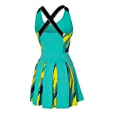 Mizuno Damen Printed Dress Tenniskleid, türkis, XL
