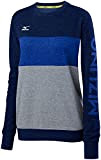 Mizuno Unisex-Erwachsene 440661.5152.06.L Retro Crew Volleyball Sweatshirt, Marineblau/Königsblau/Meliert, Large