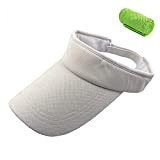 MOLIWEN Damen und Herren Sport Visor Cap Sonnenhut Hut Luft Freizeithut Anti-UV-Hüte mit Schweißband Klettverschluss für Mädchen Golf Tennis Laufsport ...