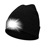 Mütze mit Licht Unisex Mütze mit LED Licht USB Wiederaufladbar Laufmütze Alpenmütze Geschenke für Männer und Frauen Teens