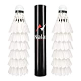 Nalax Badminton Birdie 12-Pack Badminton Shuttle Hähne Große Haltbarkeit Stabilität und Balance passend für Berufsausbildung oder Familien-Outdoor-Sport