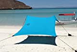 Neso Strandzelt mit Sandanker, tragbares Sonnendach - 2,1m x 2,1m – Patentierte mit verstärkten Ecken zur Stabilisierung (Blaugrün)