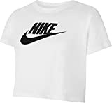 Nike DA6925 G NSW Tee Crop Futura T-Shirt Girls White/Black/Black L
