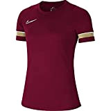 Nike Damen W Nk Df Acd21 Top Kurzarm Shirt, Team Rot/Weiß/Jersey Gold/Weiß, XS EU