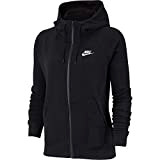 Nike Damen W NSW ESSNTL HOODIE FZ FLC Sweatshirt, black/(white), L