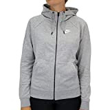 Nike Damen W NSW ESSNTL HOODIE FZ FLC Sweatshirt, dk grey heather/(white), L