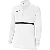 Nike Damen Women's Academy 21 Drill Top, White/Black/Black/Black, CV2653-100, XS