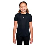 Nike DH5186 G NK DF ONE SS TOP T-Shirt Girls Black/White S (128-137cm)