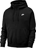 Nike Herren Hoodie mit Durchgehendem Reißverschluss Sportswear Club Fleece, Black/Black/White, S, BV2645-010