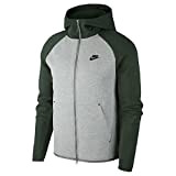 Nike Herren Sportswear Tech Fleece Jacke, Grigio Scuro mélange/Verde (Galactic Jade) / Nero, XXL