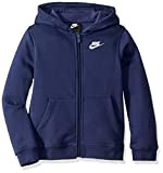 Nike Jungen Sportswear Full-zip Club Hoody, Midnight Navy/Midnight Navy/White, 140 EU