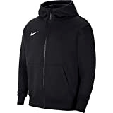 Nike Unisex-Child Y Nk FLC Park20 Fz Hoodie Hooded Sweatshirt, Black/White, L