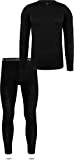 normani Herren Merino Unterwäsche-Set Garnitur (Unterhemd und Unterhose) 100% Merinowolle Thermounterwäsche Ski-Funktionsunterwäsche Farbe Dunkel-Schwarz Größe L/52