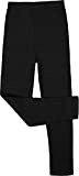 normani Kinder Thermohose für Jungen und Mädchen mit Innenfleece - Lange Unterhose aus ÖkoTex100 Farbe Schwarz Größe XS/110-116