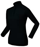 Odlo Damen ACTIVE X-WARM Baselayer Langarm-Shirt mit 1/2 Reißverschluss & Stehkragen, Black, M