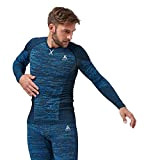 Odlo Herren BLACKCOMB ECO Funktionsunterwäsche Langarm Shirt, Indigo Bunting - Space dye