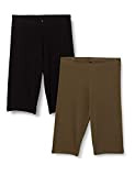 ONLY Damen Mini Shorts Leggins 2-er Stück Pack | Fitness Radlerhose Onllive | Unterrock Hotpants, Farben:Schwarz-Grün, Größe:38