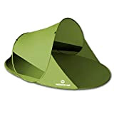 outdoorer Wurf-Strandmuschel Zack II grün - als Pop up Strandmuschel selbstaufbauend, UV 60 Sonnenschutz, Windschutz, großes Strandzelt