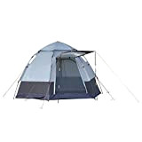 Outsunny Camping Zelt 3-4 Personen Zelt Familienzelt Kuppelzelt 210T PU3000mm einfache Einrichtung für Familien Trekking Festival Stahl Glasfaser Grau+Schwarz 240 ...