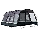 Outsunny Camping Zelt 8 Personen Zelt Tunnelzelt mit Vorraum 4 Fenster Familienzelt PU3000mm für Trekking Festival Glasfaser Dunkelgrau 580 x ...
