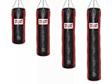 Paffen Sport Star Leder-Boxsack; schwarz/rot; gefüllt; 180cm; 55kg