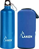 pdtos. Sport (Laken) (F) m116042 Trinkflasche Aluminium mit Tasche 1L Blau