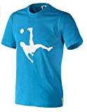 Pele Sports Men's Bike Kick T-Shirt für Herren, Blau M
