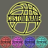 Personalisierte Basketball Wandkunst Mit LED Leuchten Benutzerdefinierte Basketball Spieler Namen Zeichen Basketball Ball Nachtlampe Dekor Basketball Geschenke Für Mädchen Jungen ...