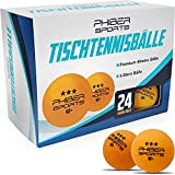 PHIBER-SPORTS Premium Tischtennisbälle 3 Stern [24 Stück] Orange – Perfekte Spieleigenschaften - Ideal für Anfänger, Familien und Profis - Nach ...