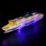 plplaaoo Spielzeug Schiff, Buntes Ozeandampfer Kreuzfahrtschiff Boots Elektrisches Blinkendes LED Licht Ton Spielzeug, 5,1 x 2,0 x 19,7 Zoll für ...