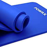 POWRX Gymnastikmatte I Yoga-Matte (Dunkelblau, 190 x 80 x 1.5 cm) inkl. Trageband + Tasche + GRATIS Übungsposter I Hautfreundliche ...