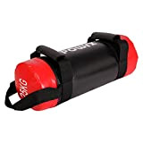 POWRX Power Bag 5-30 kg Kunstleder Fitness Bag für Functional Fitness (25 kg Schwarz/Rot)