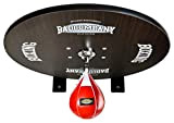 Premium Speedball Plattform Set inkl. Drehkugellagerung schwarz und Leder Boxbirne medium rot/Boxapparat für die Wandmontage BCA-40