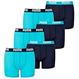 PUMA 4 er Pack Boxer Boxershorts Jungen Kinder Unterhose Unterwäsche, Farbe:789 - Bright Blue, Bekleidung:164