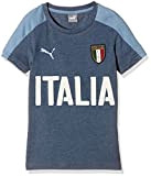 PUMA Kinder T-Shirt FIGC Italia Azzurri Graphic Tee, Dark Denim-Blue Heaven, 140