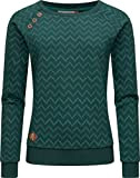Ragwear Damen Sweatshirt Longsleeve Langarm-Pullover Daria Zig Zag Dark Green22 Gr. XL