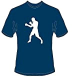 S.B.J - Sportland schweres Qualitäts T-Shirt mit Motiv Boxing/Boxen, Farbe Navyblau, Gr. XXL
