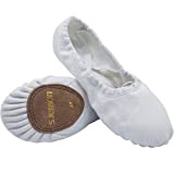 s.lemon Ballettschuhe Ballettschläppchen,Doppelschicht Leinwand Geteilte Sohle Ballett Schuh für Mädchen Kinder Erwachsene Damen Weiß (39 EU)