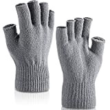 SATINIOR 2 Paar Handgelenk Fingerlose Handschuhe Halbe Handschuhe Fingerlose Handschuhe für Erwachsene und Kinder (Grau)