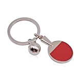 Sawyerda Metall Schlüsselanhänger Mini Tischtennisschläger Schlüsselanhänger für Geldbörsen Gepäck Taschen Auto