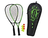 Schildkröt Speed-Badminton Set, 2 handliche Aluminium-Rackets, Länge 54,5cm, 3 windstabile Bälle, perfekt geeignet für ein windstabiles und schnelles Federball, wertige ...
