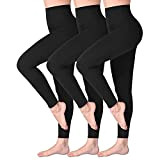 SINOPHANT Leggings Damen High Waist - Blickdicht Leggins mit Bauchkontrolle für Sport Yoga Gym(3 Schwarz/Schwarz/Schwarz,S-M)