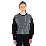 SMILODOX Damen Sweatshirt Lola - Regular fit Langarm Oberteil mit Rundhals, Größe:XS, Farbe:Grau/Schwarz