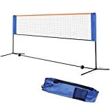 Spaire Badminton Netz Tennisnetz 5 m Tragbares Volleyballnetz mit Höhenverstellbares faltbares Federballnetz Outdoor Trainingsnetz, 3 Höhe: 85 oder 107/120/155cm