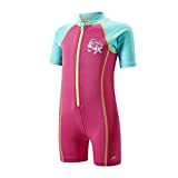 Speedo Kinder Seasquad Hot Tot Suit Swimwear, Vegas Pink/Bali Blue/Lime Punch, 6-9